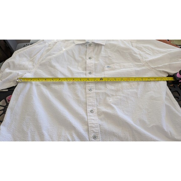 Tommy Bahama Nova Wave Button Up Shirt Large Seersucker Camp White Resort Wear - Picture 10 of 12